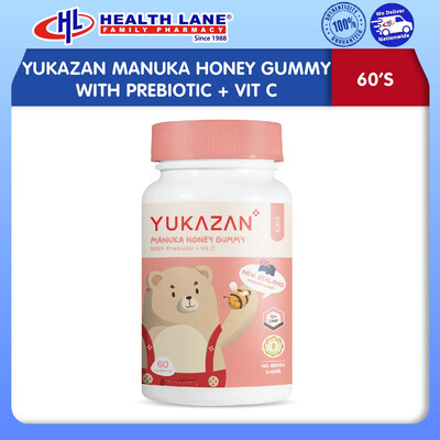 YUKAZAN MANUKA HONEY GUMMY WITH PREBIOTIC + VIT C (60'S)